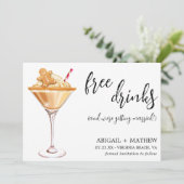 Grappige Kerst Krenten Martini Foto Bruiloft Save The Date (Staand voorkant)