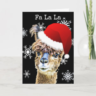 Grappige kerst La La Llama vakantie Kaart