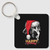 Grappige kerst Labrador Gelukkig Poesfeestdag Sleutelhanger (Voorkant)