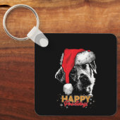 Grappige kerst Labrador Gelukkig Poesfeestdag Sleutelhanger (Voorkant)
