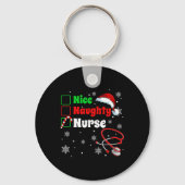 Grappige Kerst Leuke Naughty Nurse Scrub Top Manne Sleutelhanger (Voorkant)