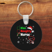 Grappige Kerst Leuke Naughty Nurse Scrub Top Manne Sleutelhanger (Voorkant)