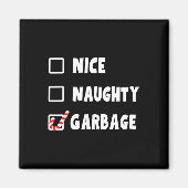 Grappige Kerst Leuke Stoute Vuilnis Trump Steun Magneet (Voorkant)