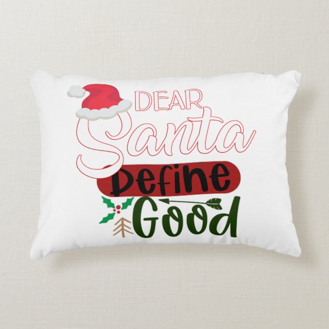 Grappige kerst lieve kerstman accent kussen (Voorkant)