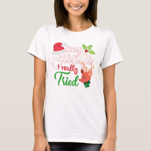 Grappige kerst lieve kerstman ik heb het echt gepr t-shirt