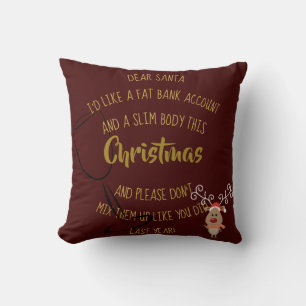 Grappige Kerst LIJST - Dikke Bankrekening SLANK Li Kussen