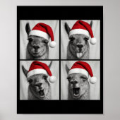 Grappige Kerst Llama Kerstman Fotohokje  Poster (Voorkant)