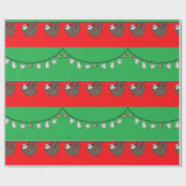 Grappige Kerst Luiaard Cadeaupapier (Vlak)