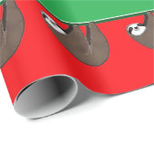 Grappige Kerst Luiaard Cadeaupapier (Rol Hoek)