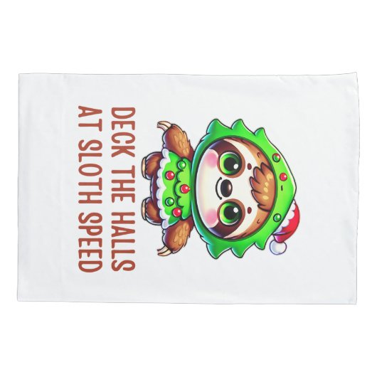 Grappige kerst luiaard kerstboom Cartoon Kussensloop (Achterkant)