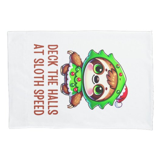 Grappige kerst luiaard kerstboom Cartoon Kussensloop (Voorkant)