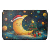 Grappige kerst maan galaxy viering badmat (Voorkant)