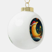 Grappige kerst maan galaxy viering keramische bal ornament (Links)