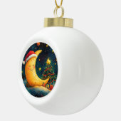 Grappige kerst maan galaxy viering keramische bal ornament (Rechts)