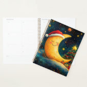 Grappige kerst maan galaxy viering planner (Display)