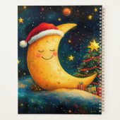 Grappige kerst maan galaxy viering planner (Achterkant)