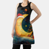 Grappige kerst maan galaxy viering schort (Insitu)