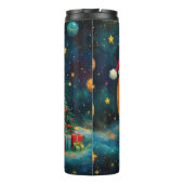 Grappige kerst maan galaxy viering thermosbeker (Achterkant)