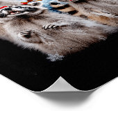 Grappige kerst maan huilende wasbeer Xmas Mannen Poster (Hoek)