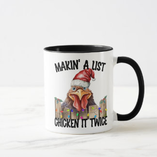 Grappige kerst maken 'een lijst kip het twee keer mok