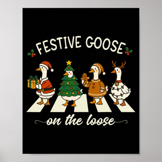 Grappige Kerst Malle Gans Meme Feestelijke Gans Op Poster (Voorkant)