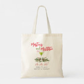 Grappige Kerst Martini en Mistsletoe Vakantie Tote Bag (Achterkant)