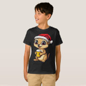 Grappige Kerst Meerkat met Beer Comic T-shirt (Voorkant volledig)