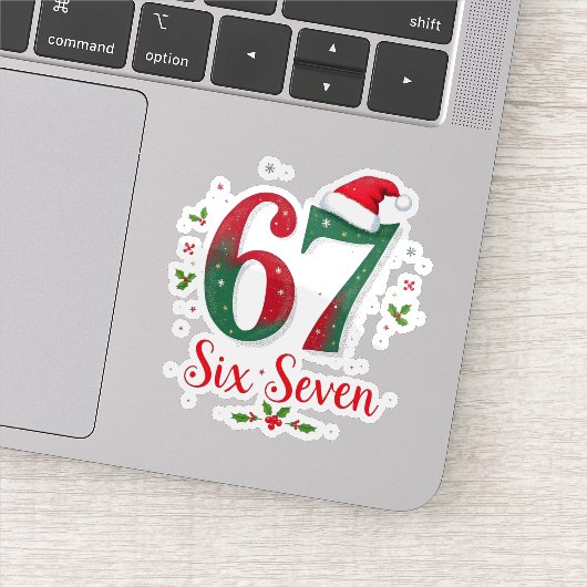 Grappige kerst meme zes zeven 67 6 7 vakantie sticker (Detail)