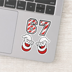 Grappige kerst meme zes zeven 67 6 7 vakantie sticker