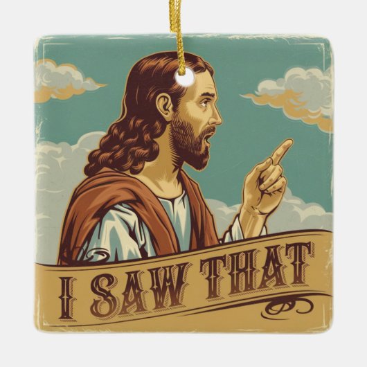 Grappige Kerst Memes, Jezus ik zag dat Keramisch Ornament (Voorkant)