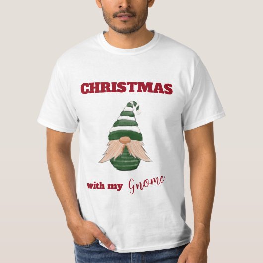 Grappige kerst "met mijn gnoom" gnoom T-shirt (Voorkant)