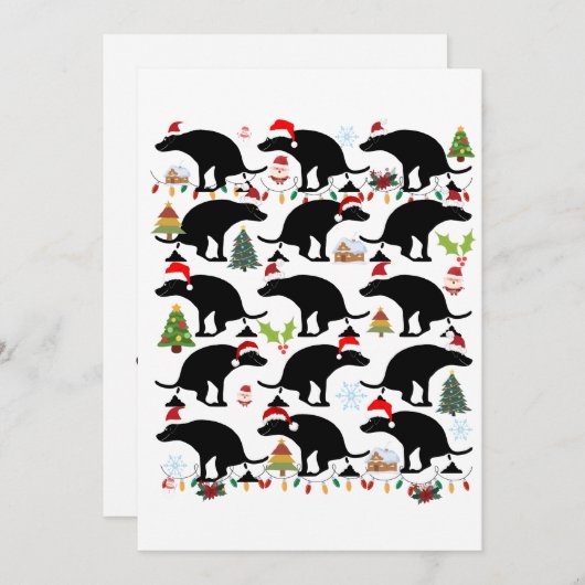 Grappige kerst met poepende honden feestdagenkaart (Voorkant / Achterkant)