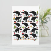 Grappige kerst met poepende honden feestdagenkaart (Staand voorkant)