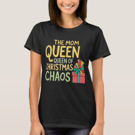 Grappige kerst moeder koningin chaos familie match Tri-Blend shirt