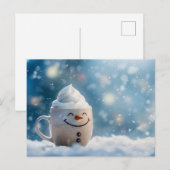 Grappige kerst Mok als Snowmann Briefkaart (Voorkant / Achterkant)