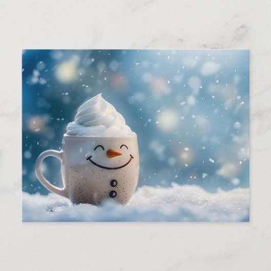 Grappige kerst Mok als Snowmann Briefkaart (Voorkant)