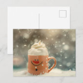 Grappige kerst Mok als Snowmann Briefkaart (Voorkant / Achterkant)