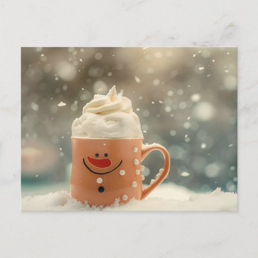 Grappige kerst Mok als Snowmann Briefkaart (Voorkant)