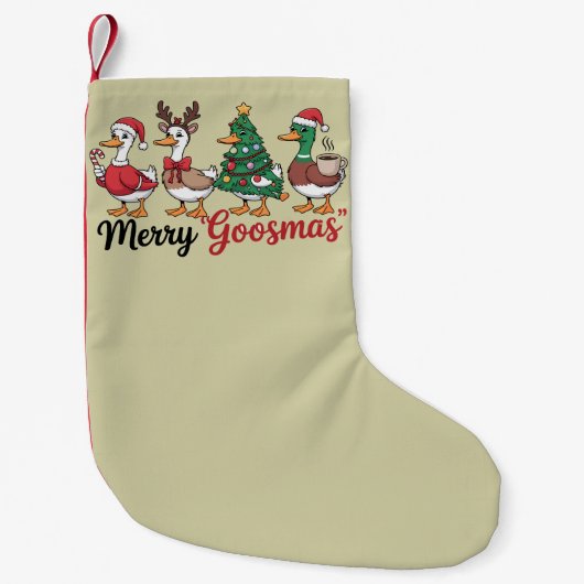 Grappige Kerst Mooie Kerstman Gans Kleine Kerstsok (Voorkant)