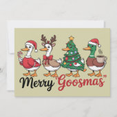 Grappige Kerst Mooie Kerstmis Gans Kerstman Feestdagenkaart (Voorkant)
