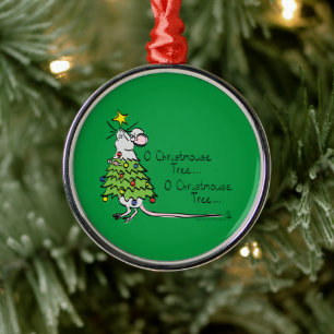 Grappige Kerst Mop Kerstboom Cartoon Metalen Ornament