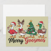 Grappige Kerst Moppige Kerstgans Kerstman Feestdagenkaart (Voorkant / Achterkant)