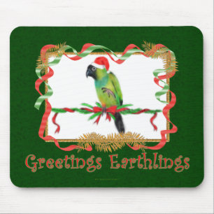 Grappige kerst Mousepad Nanday Conure Parrot Muismat