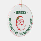 Grappige kerst naam, stoute lijst keramisch ornament (Rechts)