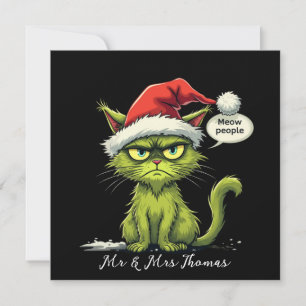 Grappige kerst "New People" Meowy Cat Lovers Kaart