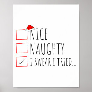 Grappige Kerst Nice Stoute Lijst Ik Zweer Dat Ik H Poster