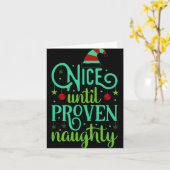 Grappige Kerst Nice Totdat Bewezen Naughty T Shirt Kaart (Gele Bloem)