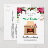 Grappige kerst Nieuwe Home Santa Vakantie Verhuize Aankondigingskaart (Voorkant / Achterkant)