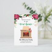 Grappige kerst Nieuwe Home Santa Vakantie Verhuize Aankondigingskaart (Staand voorkant)