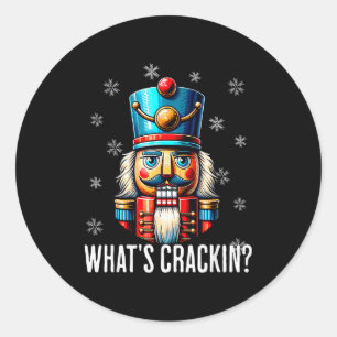 Grappige Kerst Notenkraker Mannen Vrouwen Notenkra Ronde Sticker